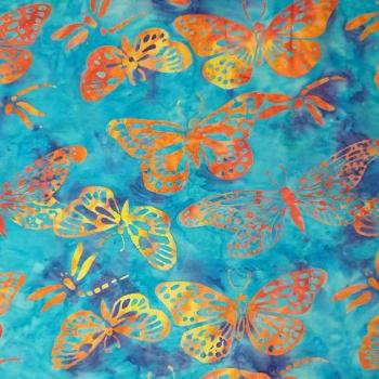 Preview: BUTTERFLIES - Chrome - Batikstoff aus Indonesien